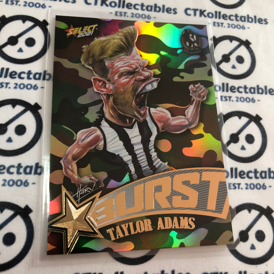 2021 AFL Footy Stars Camo Burst Taylor Adams #SBC13 Magpies