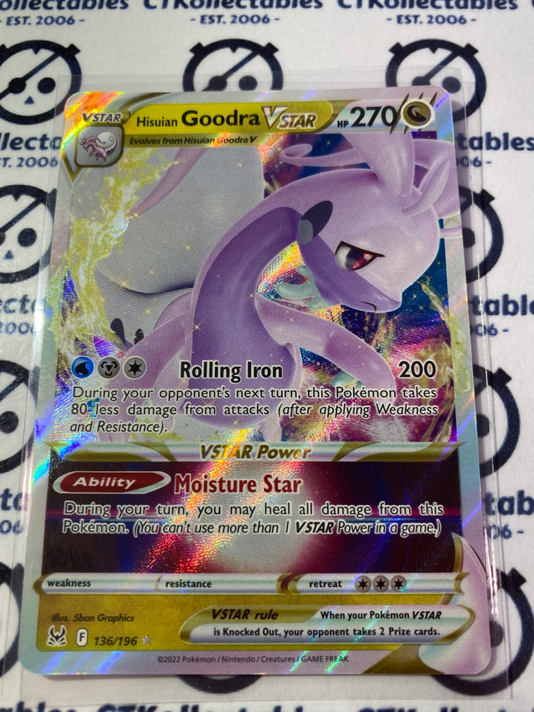 Hisuian Goodra VStar #136/196 2022 Sword & Shield Lost Origin Pokemon Card