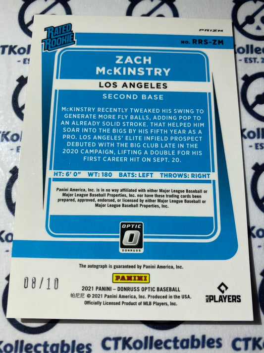 2021 Panini Donruss Optic Baseball Zach McKinstry Rated Rookie Auto Gold #08/10