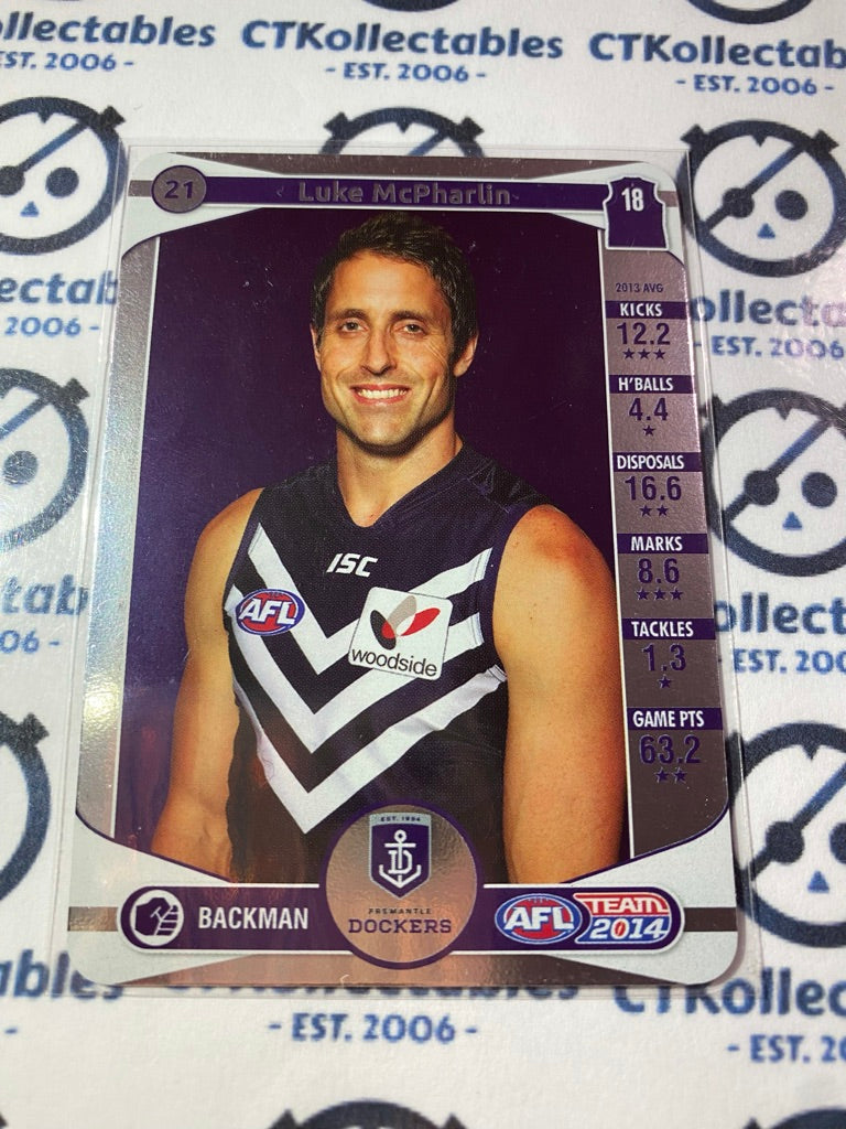 2014 AFL Teamcoach Silver Parallel #21 Luke Mcpharlin Dockers