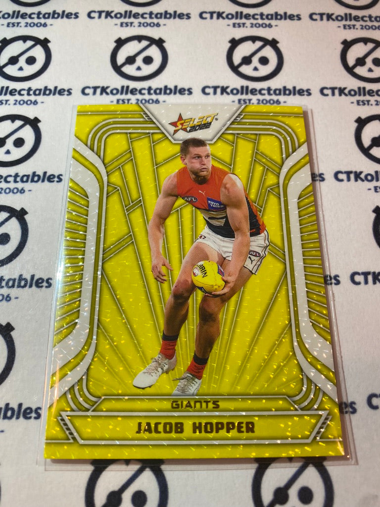 2022 AFL Footy Stars Fractured Acid Yellow Jacob Hopper FY90