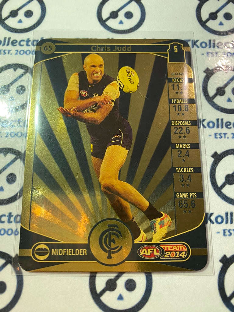 2014 AFL Teamcoach Gold Card #65 Chris Judd Blues