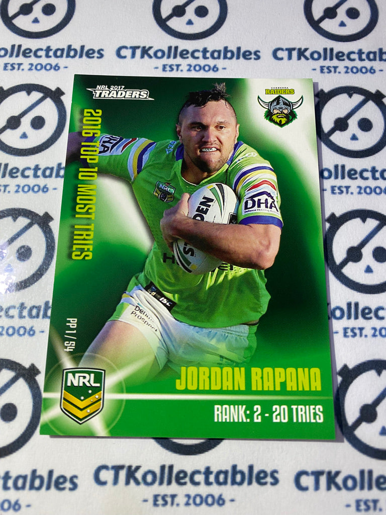 2017 NRL Traders Puzzle Piece Jordan Rapana PP1/54 Raiders