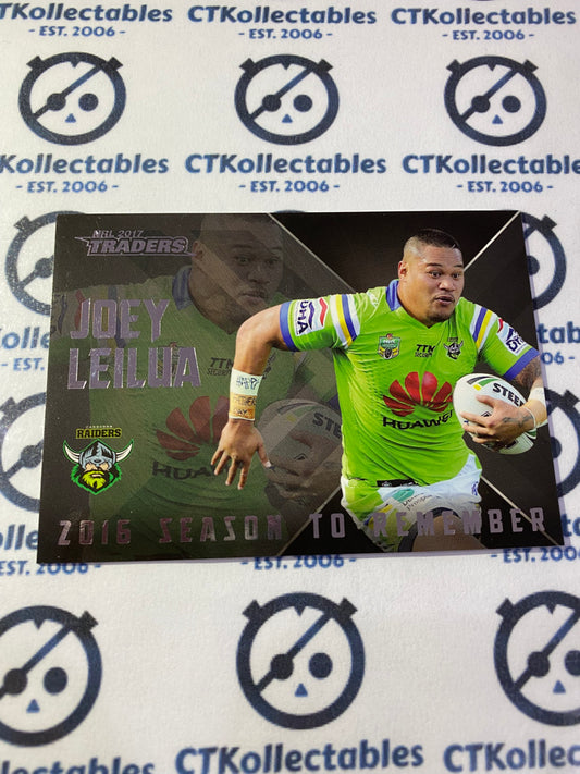 2017 NRL Traders Season To Remember Joey Leilua SR4/32 Raiders