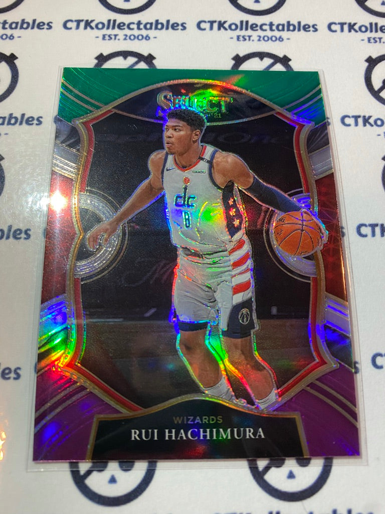 2020-21 Panini NBA Select Green White Purple Rui Hachimura Prizm Wizards