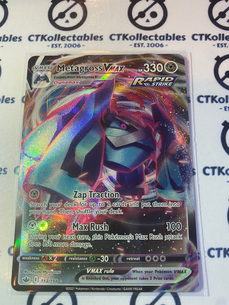Metagross Vmax #113/198 Pokémon Card Chilling Reign