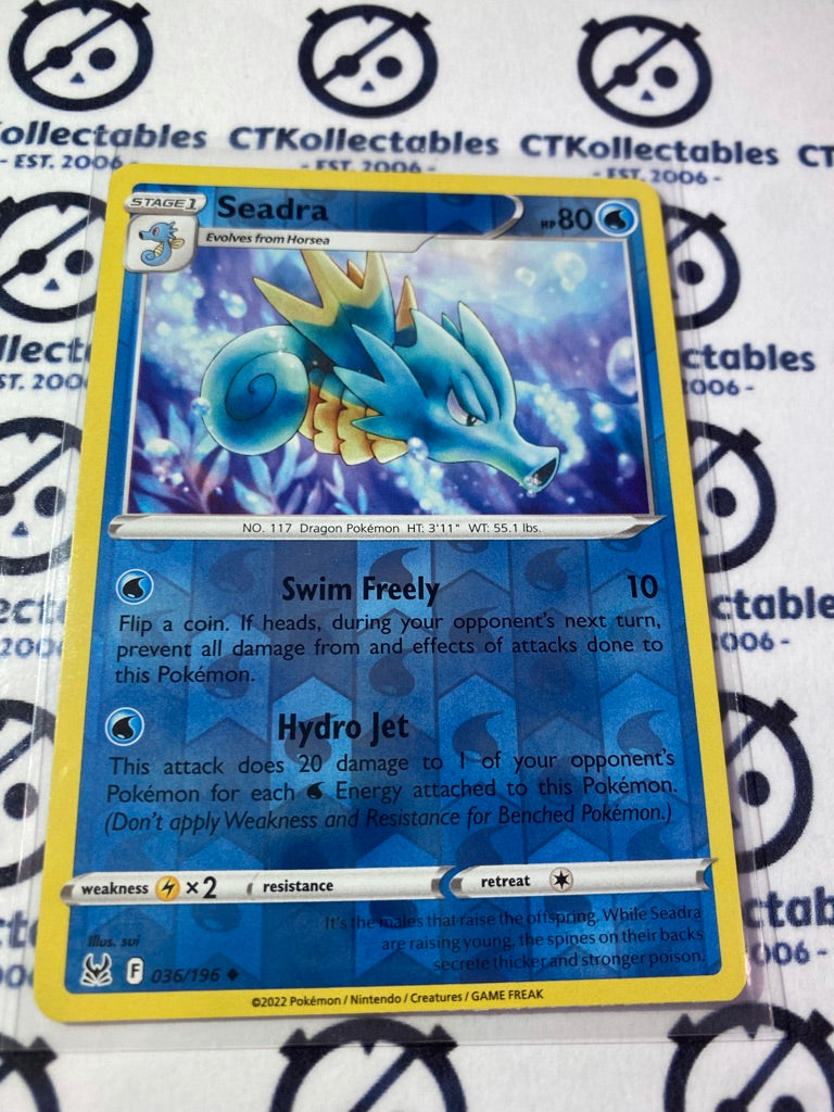 Seadra Reverse Holo #036/196 2022 Sword & Shield Lost Origin Pokemon Card