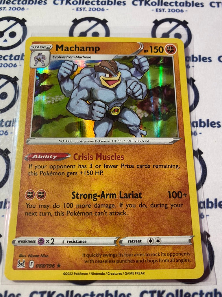 Machamp Holo Rare #088/196 2022 Sword & Shield Lost Origin Pokemon Card