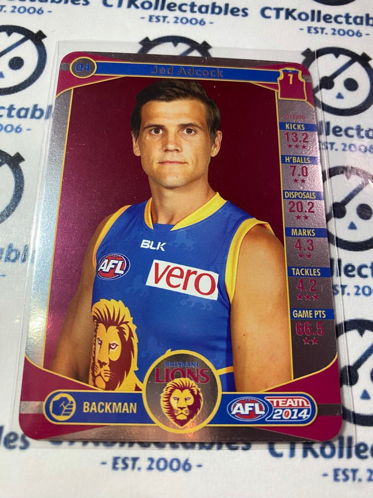 2014 AFL Teamcoach Silver Parallel #04 Jed Adcock Lions