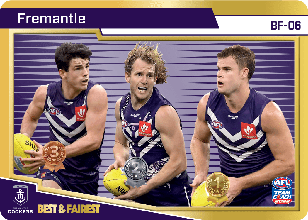 2022 AFL Teamcoach Best & Fairest Gold Freemantle Dockers BF-06