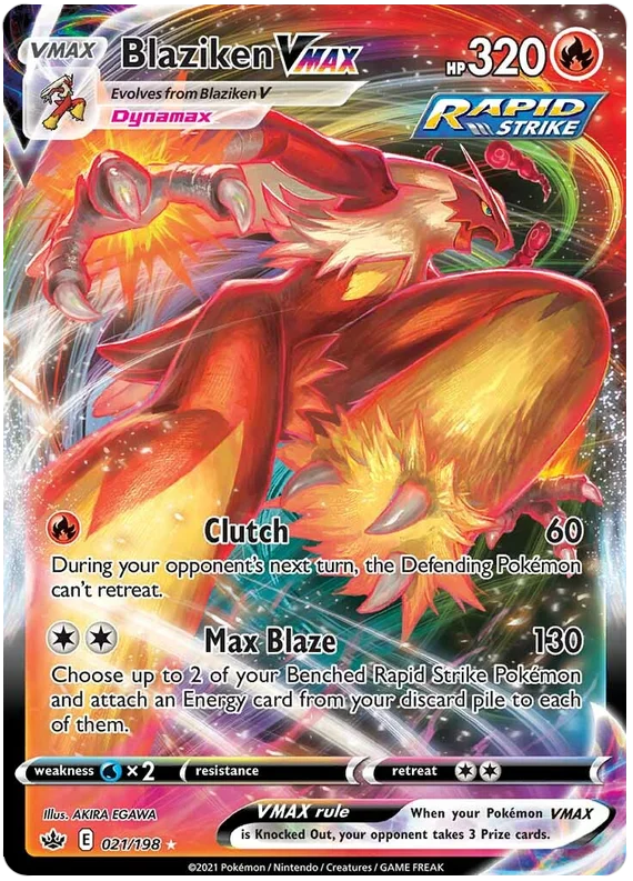 Blaziken Vmax Ultra Rare #021/198 Pokemon Sword & Shield Chilling Reign