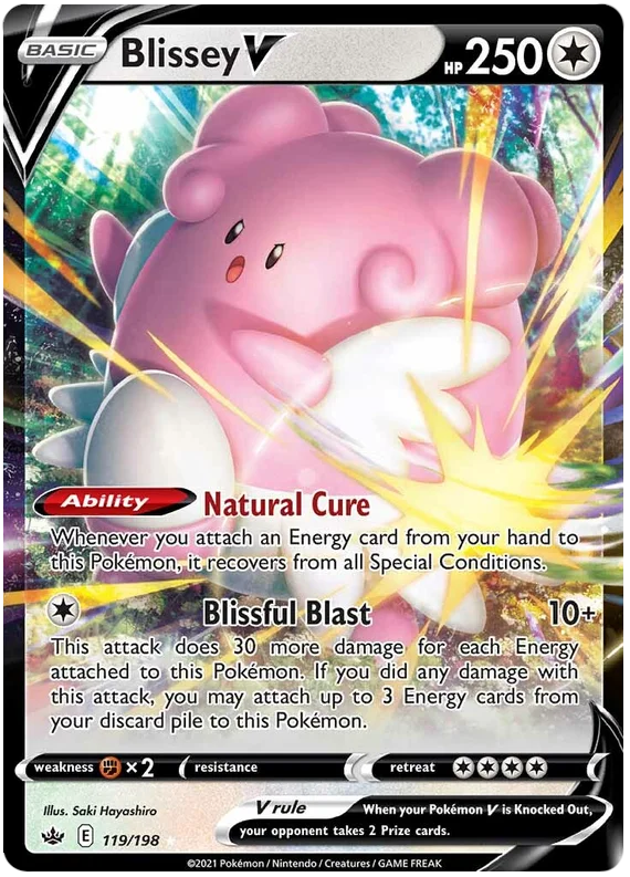 Blissey V Ultra Rare #119/198 Pokemon Sword & Shield Chilling Reign