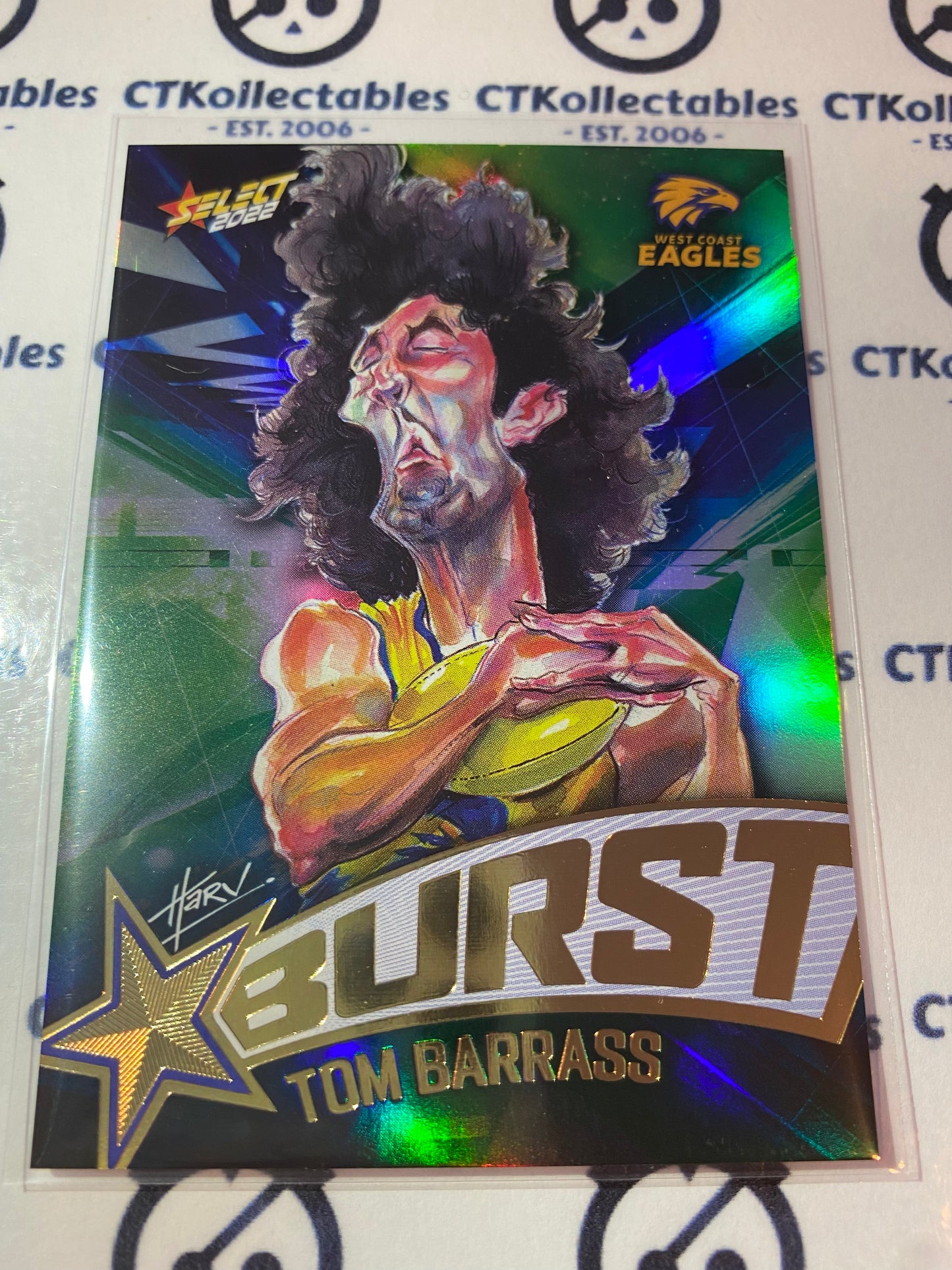 2022 AFL Footy Stars Starburst Shattered - Tom Barrass SBP66