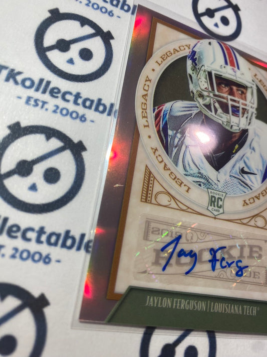 2019 NFL Panini Legacy Jaylon Ferguson silver premium rookie auto prizm #173 Ravens