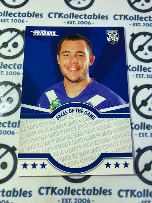 2016 NRL Traders Face Of The Game David Klemmer #FOTG8/48 Bulldogs