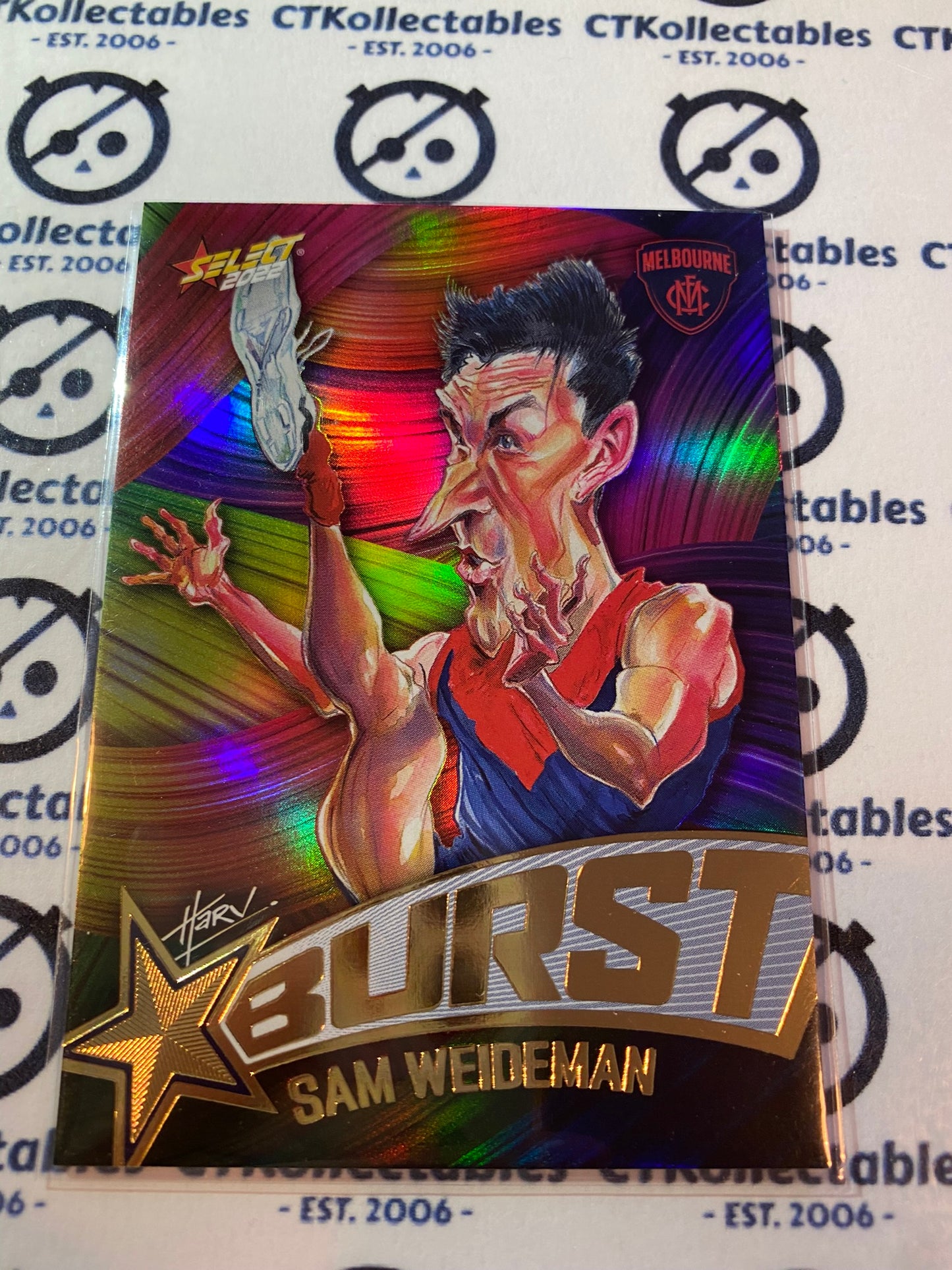 2022 AFL Footy Stars Starburst Paint - Sam Weideman SBP44
