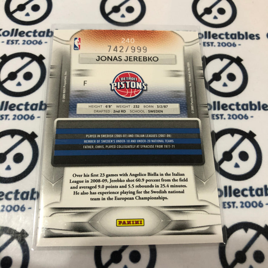 2009-10 NBA Prestige Jonas Jerebko Draft Picks #742/999 Pistons