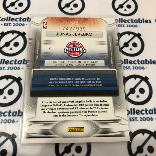 2009-10 NBA Prestige Jonas Jerebko Draft Picks #742/999 Pistons
