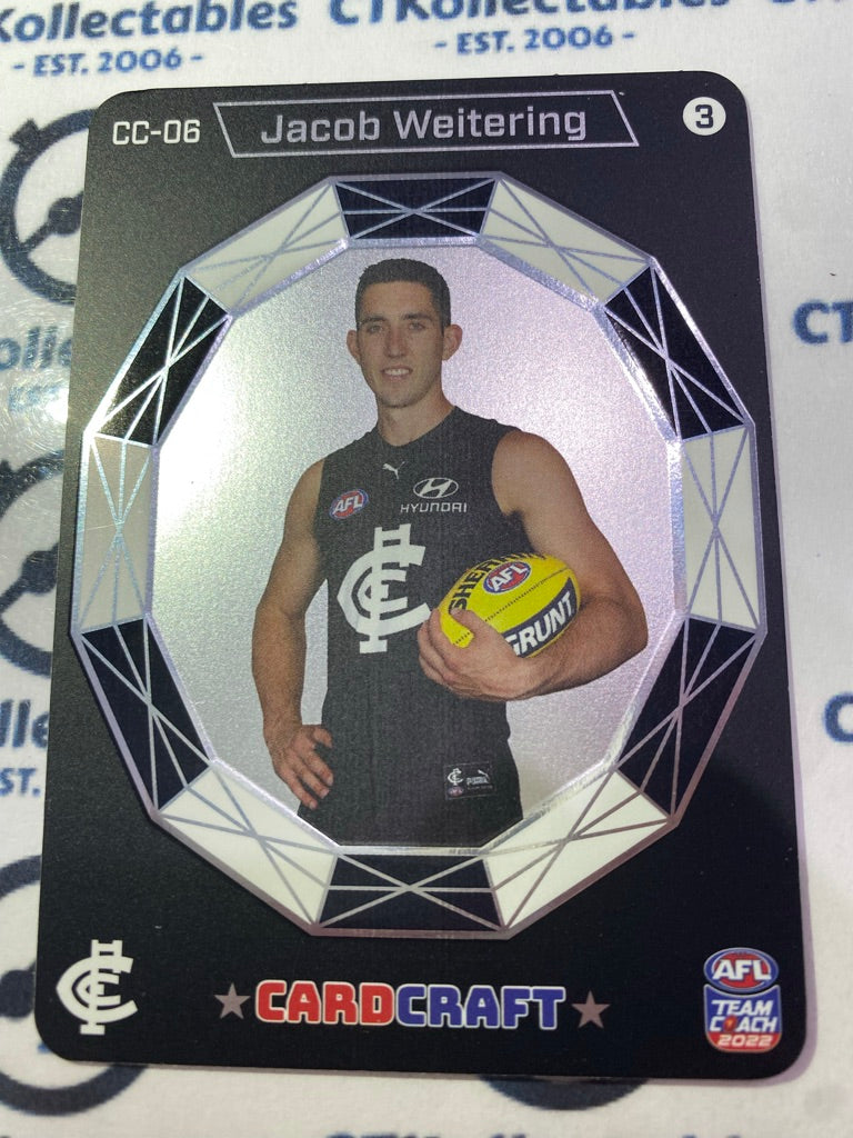 2022 AFL Teamcoach Card Craft Portrait- Jacob Weitering CC-06