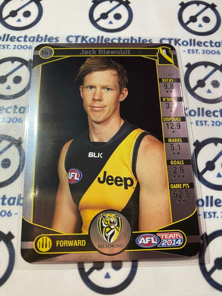 2014 AFL Teamcoach Silver Parallel #167 Jack Riewoldt Tigers