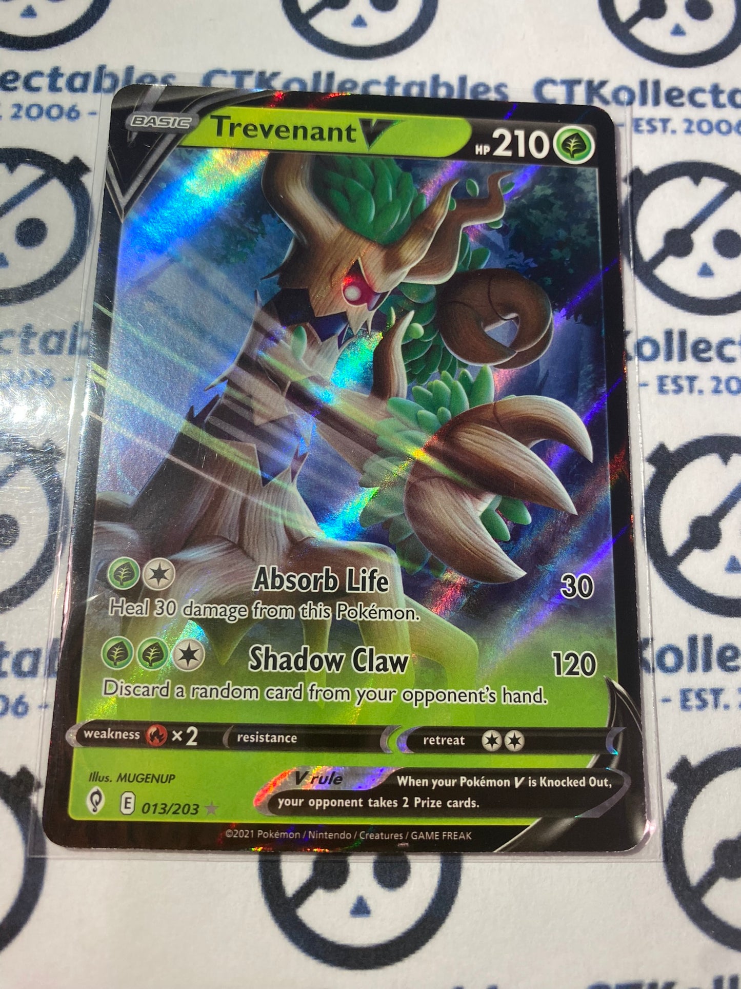 Trevenant V Ultra Rare #013/203 Pokemon Sword & Shield Evolving Skies