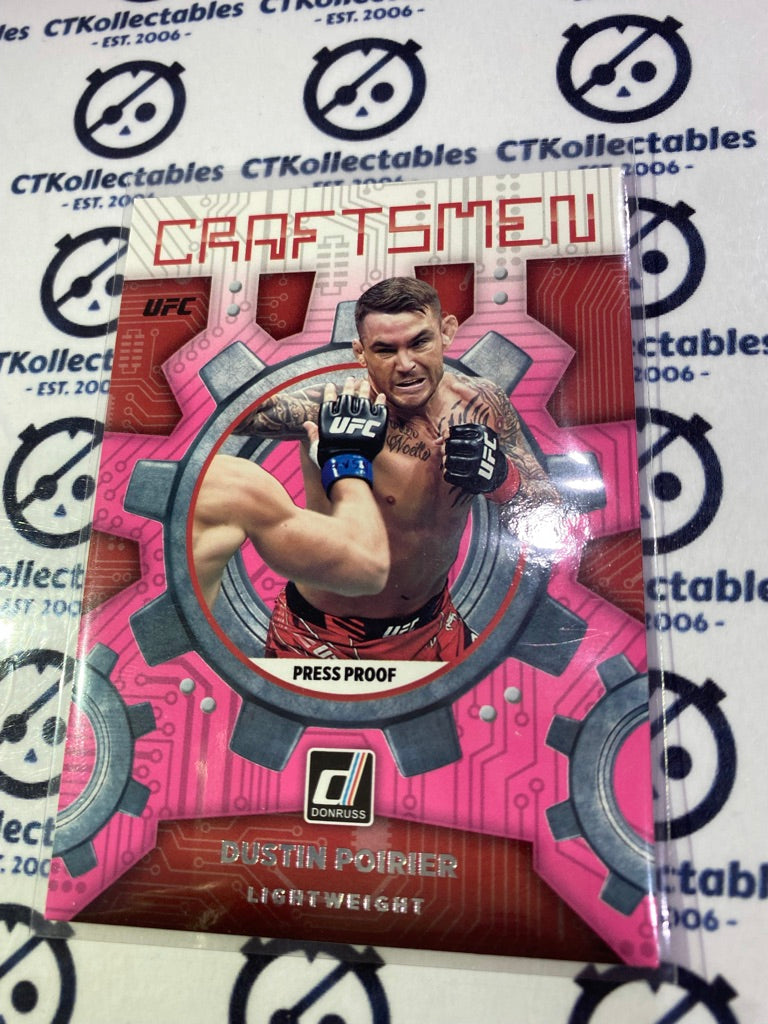2022 UFC Panini Donruss Dustin Poirier Pink Press Proof Craftsmen #12 Lightweight