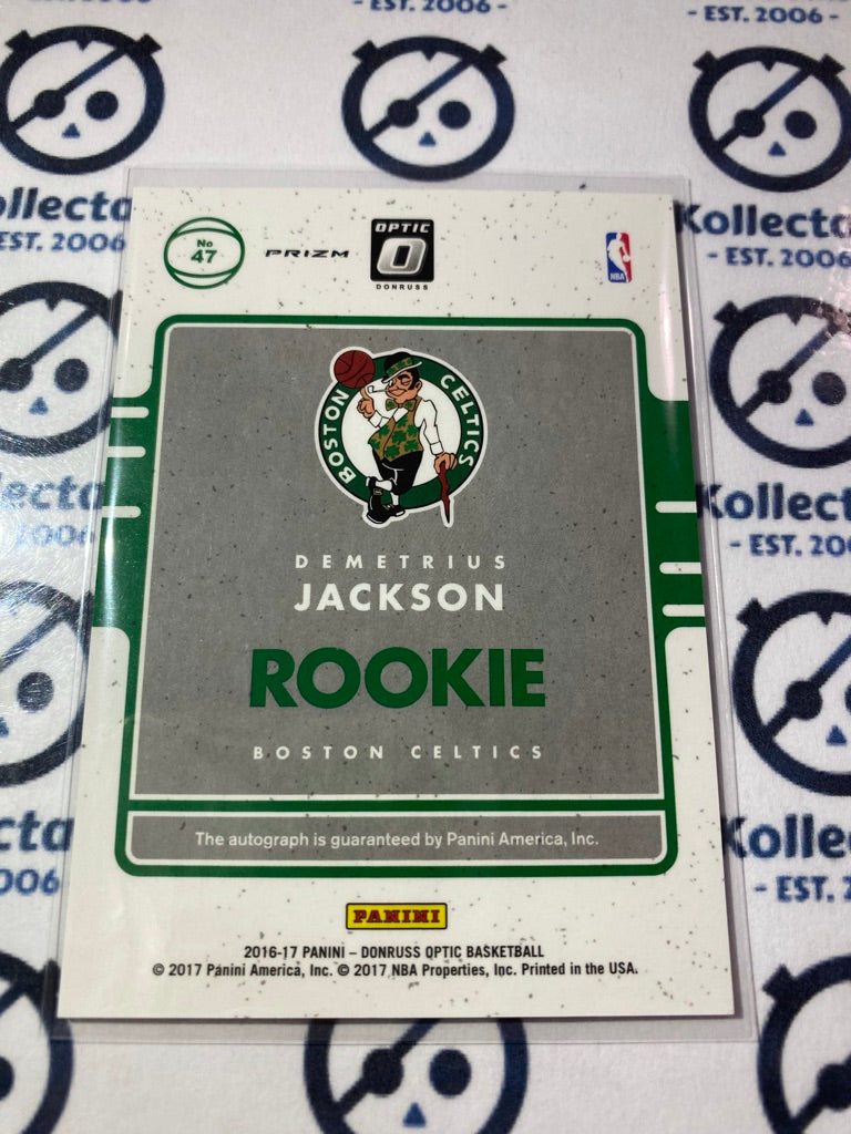 2016-17 NBA Panini Donruss Optic Demetrius Jackson Purple Prizm RC Auto Celtics