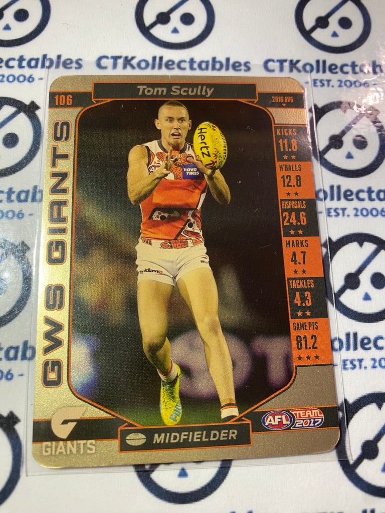 2017 AFL Teamcoach Gold #106 Tom Scully Giants