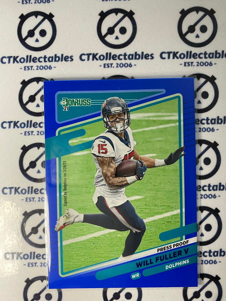 2021 NFL Donruss Press Proof Blue Will Fuller V #167 Dolphins