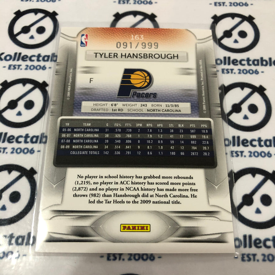 2009-10 NBA Prestige Tyler Hansbrough Draft Picks #091/999 Pacers