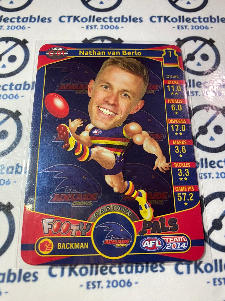 2014 AFL Teamcoach Captain Footy Pals #C-01 Nathan Van Berlo Crows