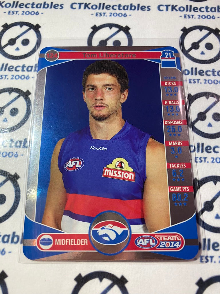 2014 AFL Teamcoach Silver Parallel #124 Tom Liberatore Bulldogs