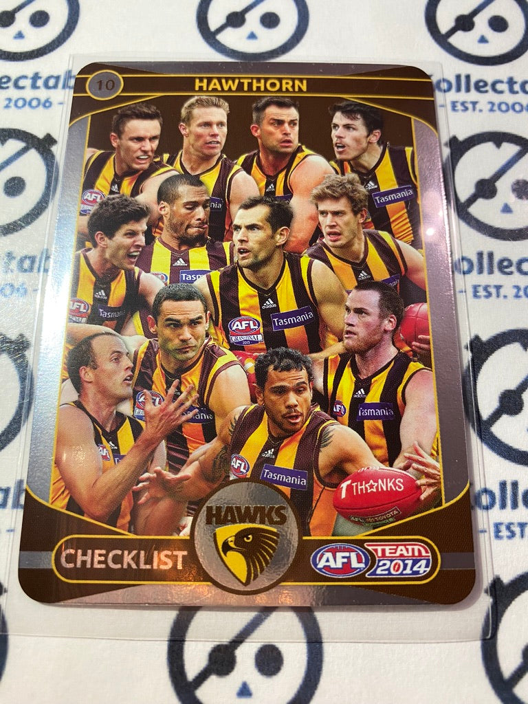 2014 AFL Teamcoach Silver Parallel #10 Hawthorn Hawks Checklist
