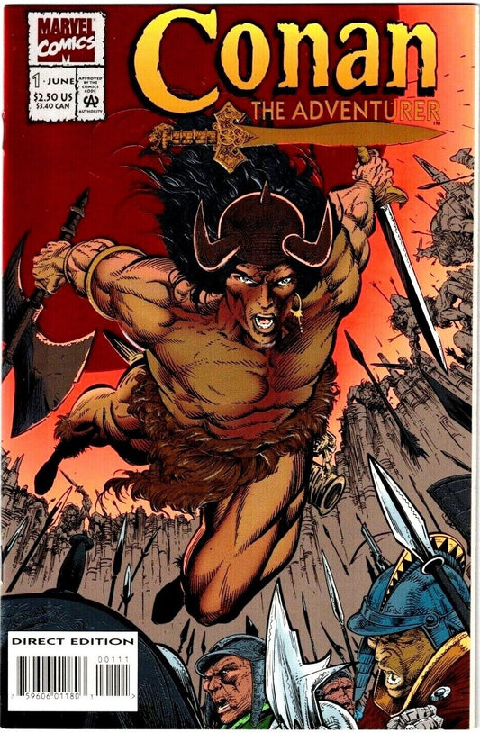CONAN THE ADVENTURER # 1 RED FOIL EMBOSSED VARIANT MARVEL COMIC BOOK 1994