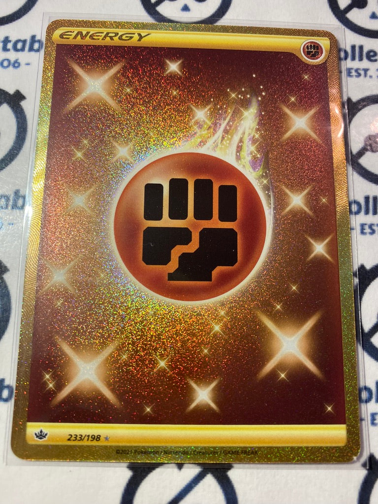 Fighting Energy Gold Secret Rare #233/198 Pokémon Card Chilling Reign