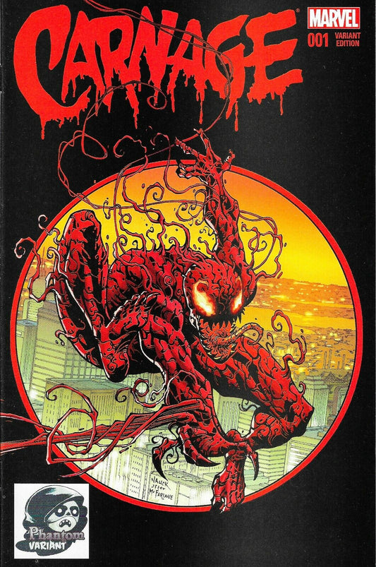 CARNAGE # 001 PHANTOM VARIANT EDITION COLOUR COVER HOMAGE SPIDER-MAN 300 COVER MARVEL COMIC BOOK 2016