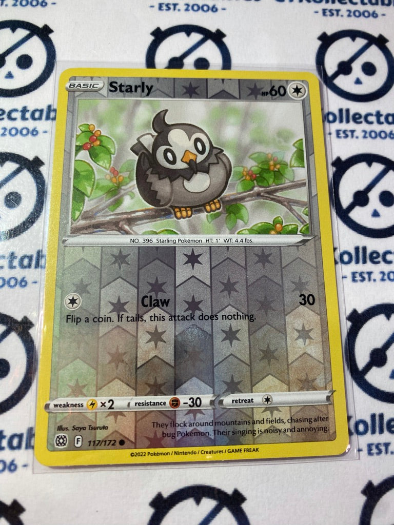 Starly #117/172 Reverse Holo Pokémon Card Brilliant Stars