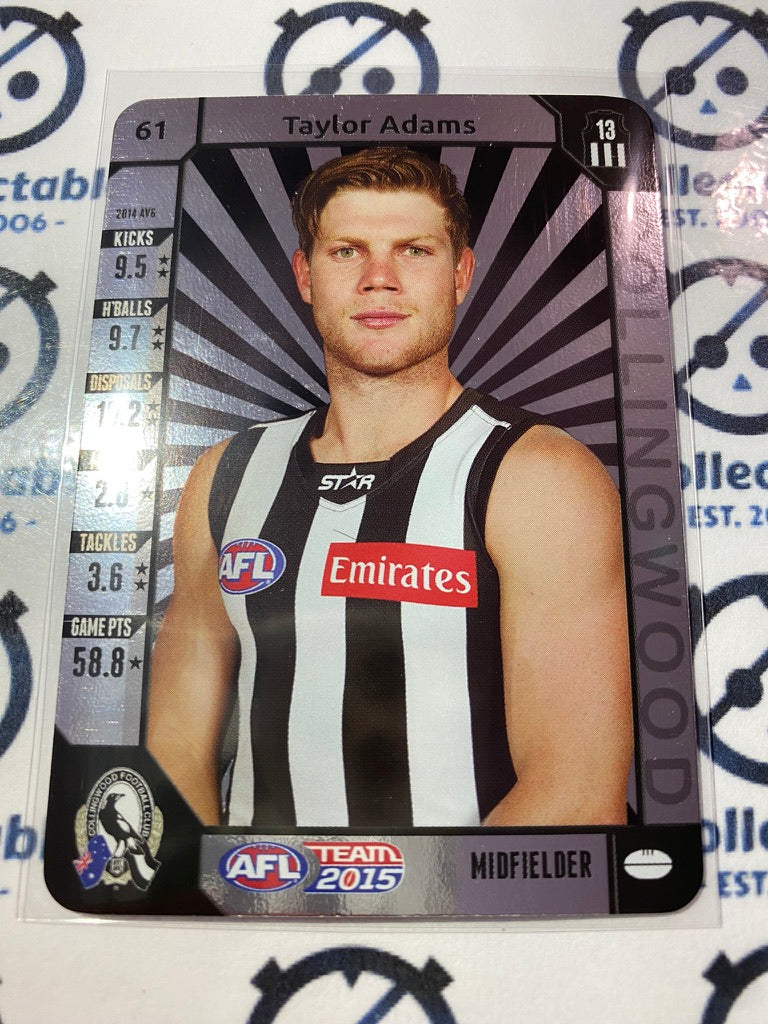 2015 AFL Teamcoach Silver #61 Taylor Adams Magpies