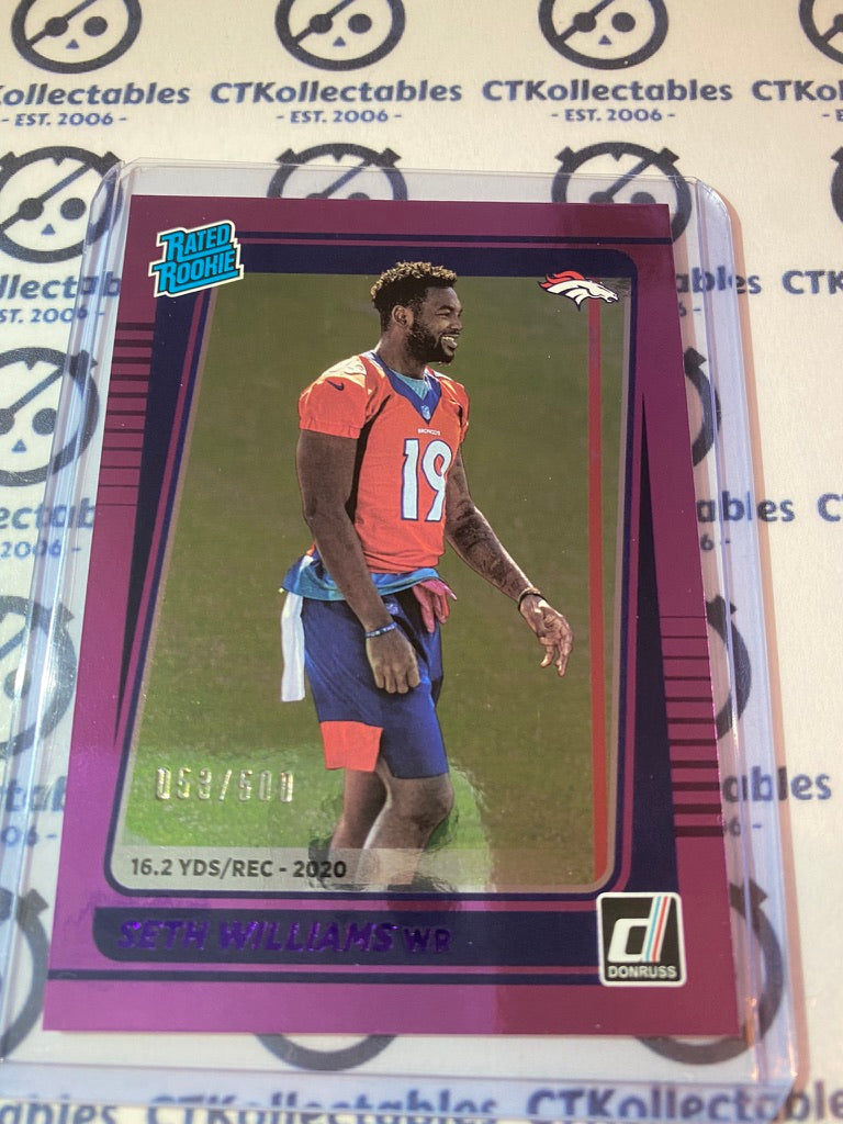 2021 Panini NFL Donruss Rated Rookie #053/500 Seth Williams #299
