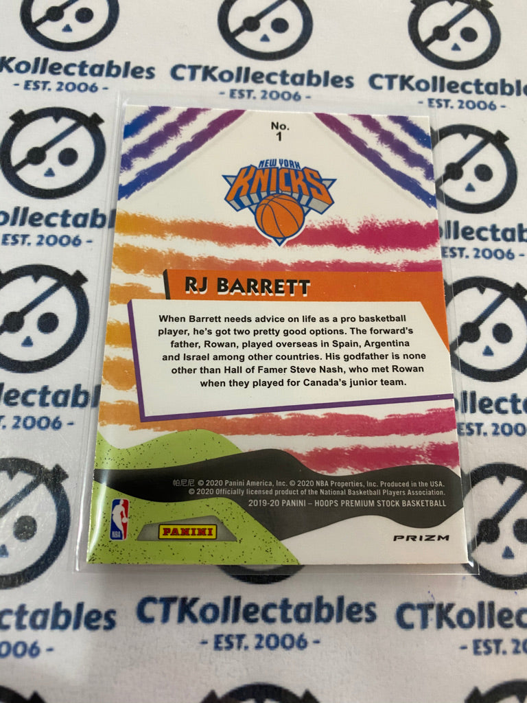 2019-20 NBA Hoops Premium We Got Next RJ Barrett Silver Prizm