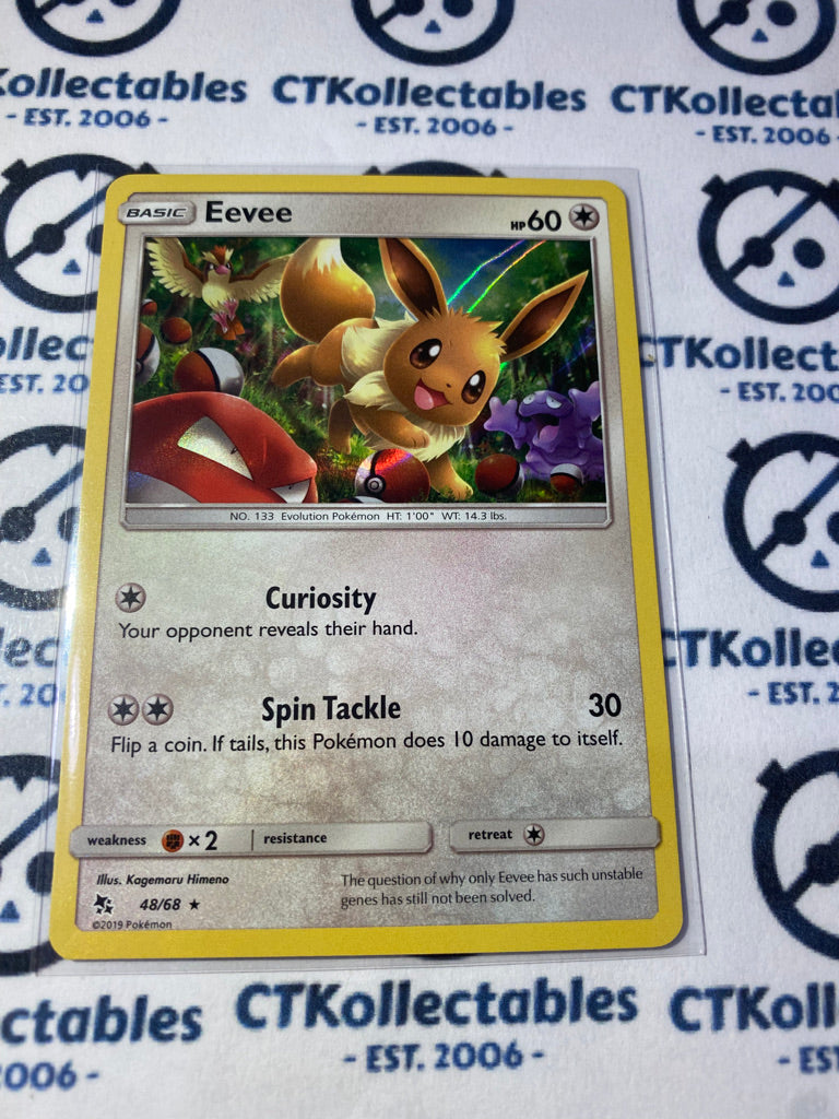 Eevee Holo Rare 48/68 Sun & Moon: Hidden Fates Pokemon Card