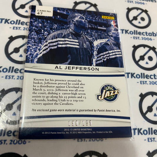 2012-13 Panini Limited Al Jefferson Center Stage materials #190/199