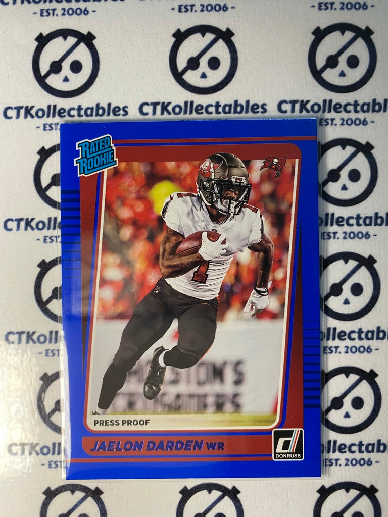 2021 NFL Donruss Press Proof Blue Rated Rookie Jaelon Darden #288 RC