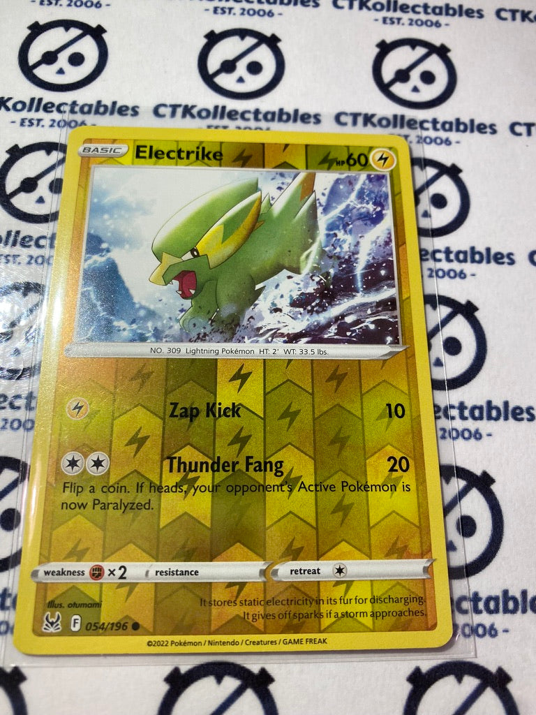 Electrike Reverse Holo #054/196 2022 Sword & Shield Lost Origin Pokemon Card