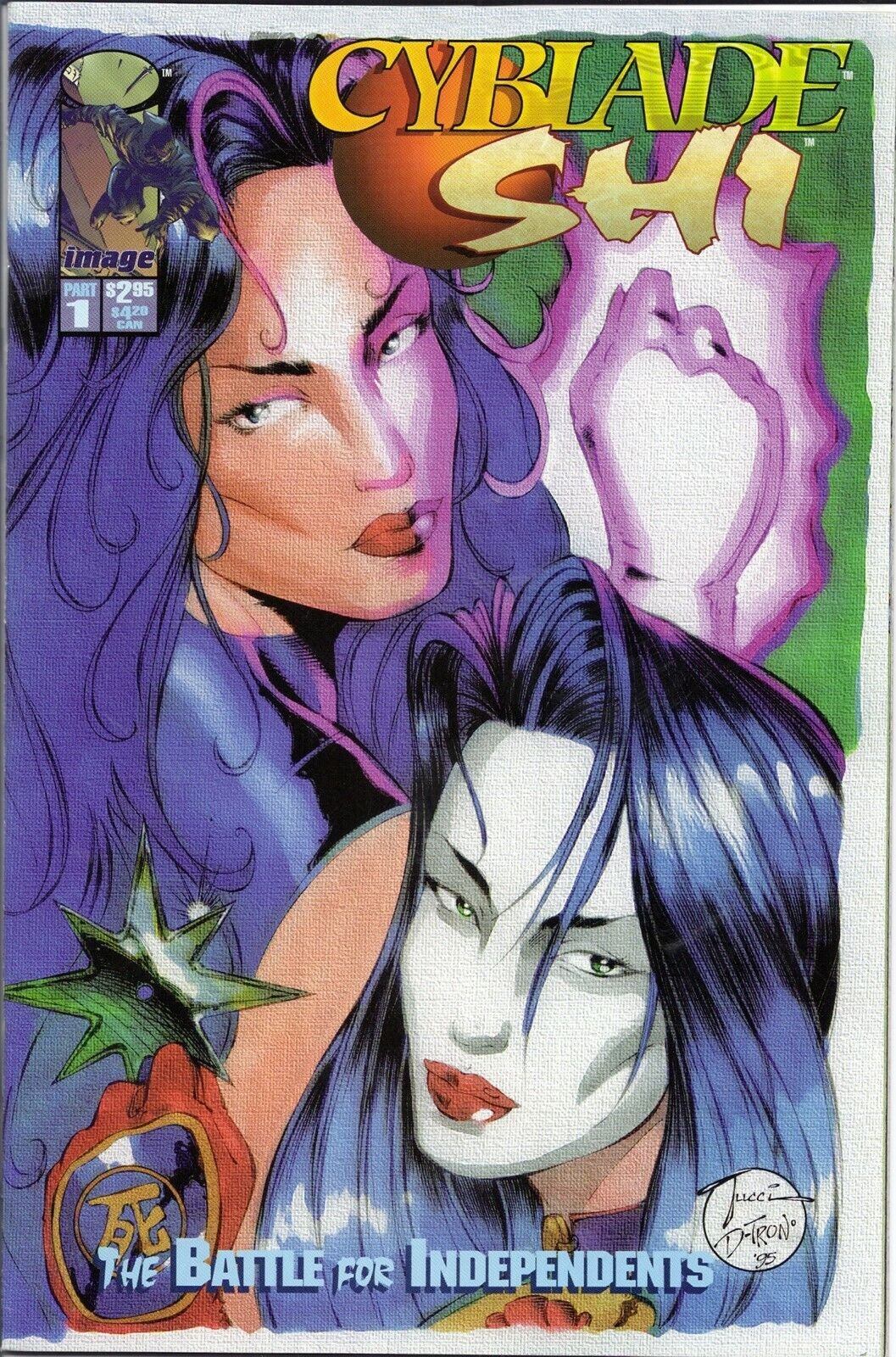 CYBLADE SHI # 1 THE BATTLE FOR INDEPENDENTS FIRST APPEARANCE Tucci Variant WITCHBLADE VF IMAGE COMIC BOOK 1995