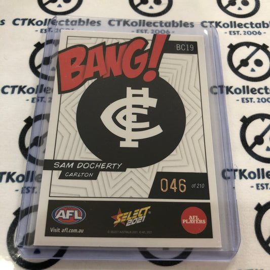 2021 AFL Footy Stars Sam Docherty Bang! #046/210 Blues BC19