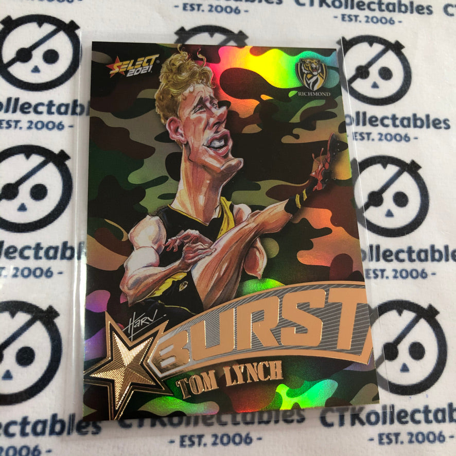 2021 AFL Footy Stars Camo Burst Tom Lynch #SBC55 Tigers