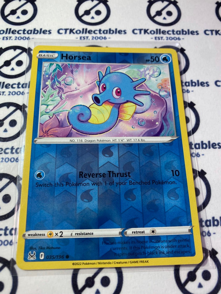 Horsea Reverse Holo #035/196 2022 Sword & Shield Lost Origin Pokemon Card