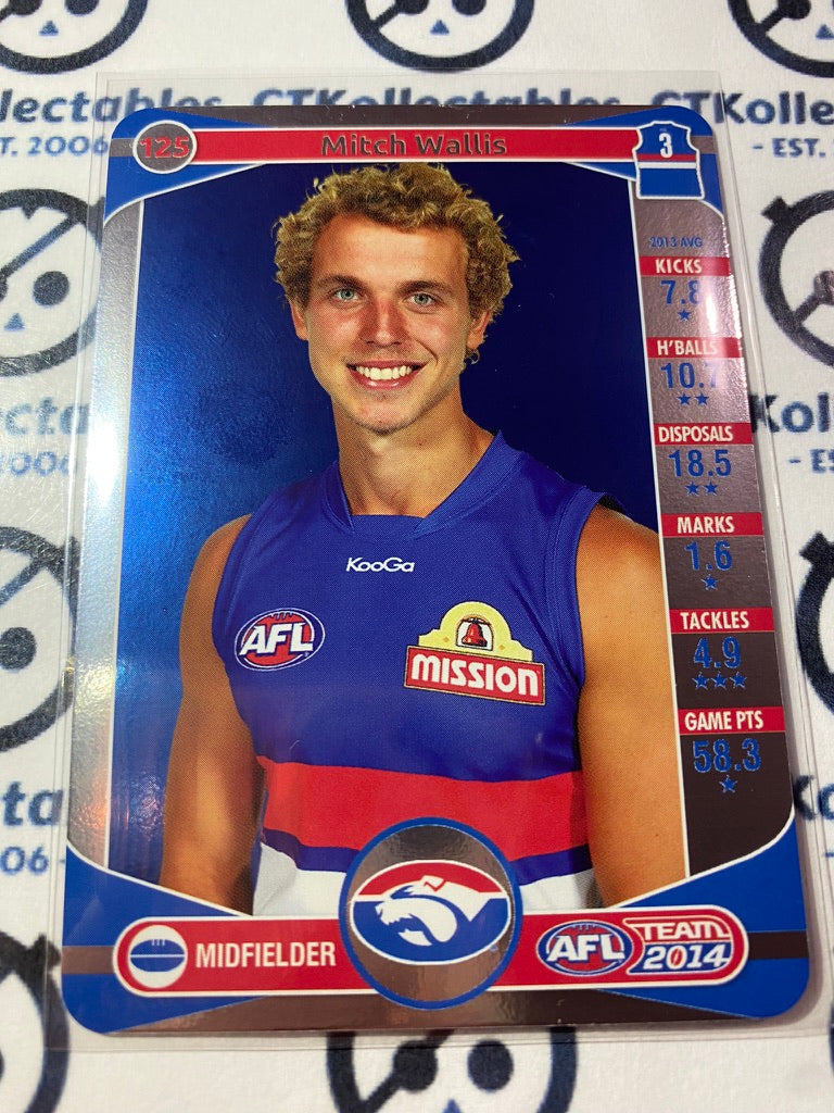 2014 AFL Teamcoach Silver Parallel #125 Mitch Wallis Bulldogs