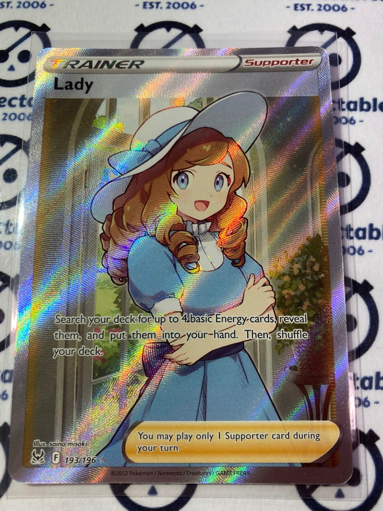 Lady Trainer Full Art #193/196 2022 Sword & Shield Lost Origin Pokemon Card Lady Trainer Full Art #193/196 2022 Sword & Shield Lost Origin Pokemon Card